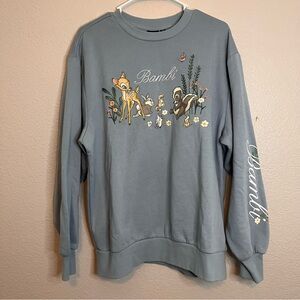 NWOT Disney Bambi Blue Crewneck Sweatshirt Disneyland Disney world size medium